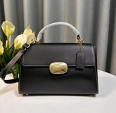 Coach Eliza Top Handle Premium Crossbody Bag With OG Magnetic Gift Box & Dust Bag (Black - 911)