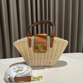Celine Teen Triomphe Couffin Wicker With Dust Bag 610 Brown