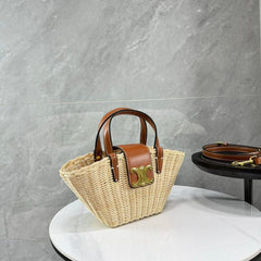 Celine Teen Triomphe Couffin Wicker With Dust Bag 610 Brown