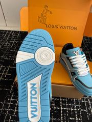 Virgil Abloh Iconic LV Trainer sneaker Blue With Double Box Made in Italy