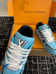 Virgil Abloh Iconic LV Trainer sneaker Blue With Double Box Made in Italy