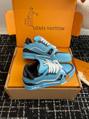 Virgil Abloh Iconic LV Trainer sneaker Blue With Double Box Made in Italy