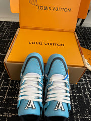 Virgil Abloh Iconic LV Trainer sneaker Blue With Double Box Made in Italy