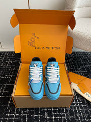 Virgil Abloh Iconic LV Trainer sneaker Blue With Double Box Made in Italy