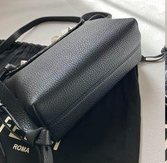 Fendi Black Leather Mini By The Way Crossbody Bag With OG Box & Dust Bag 529 Black