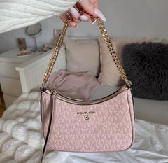 Michael Kors MK Jet Set Charm Small Logo Pochette With OG Box (5575 Pink)