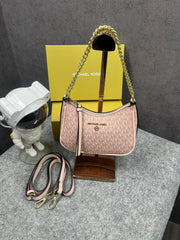 Michael Kors MK Jet Set Charm Small Logo Pochette With OG Box (5575 Pink)