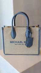 Michael Kors Handbag Mirella Tote With Dust Bag 22320-1 Beige Blue