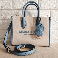 Michael Kors Handbag Mirella Tote With Dust Bag 22320-1 Beige Blue