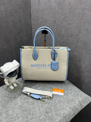 Michael Kors Handbag Mirella Tote With Dust Bag 22320-1 Beige Blue
