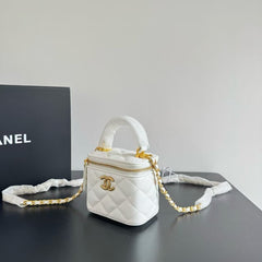 Chanel Mini Lambskin Vanity Bag White With OG Box & Dust Bag 757631 White
