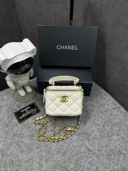 Chanel Mini Lambskin Vanity Bag White With OG Box & Dust Bag 757631 White