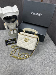 Chanel Mini Lambskin Vanity Bag White With OG Box & Dust Bag 757631 White