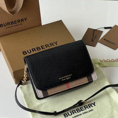 Burberry Bolsa Derby House Check Sling Bag With OG Box & Dust Bag 40681441 Black