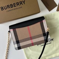 Burberry Bolsa Derby House Check Sling Bag With OG Box & Dust Bag 40681441 Black
