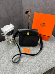 Hermes Herbag Zip 20 Noir Black Canvas Gold Hardware Bag With OG & Dust Bag 90