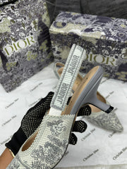 Dior JAdior SlingBack Pump Tiger Grey With OriginalBox CarryBag Premium