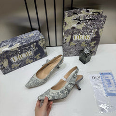 Dior JAdior SlingBack Pump Tiger Grey With OriginalBox CarryBag Premium