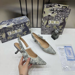 Dior JAdior SlingBack Pump Tiger Grey With OriginalBox CarryBag Premium