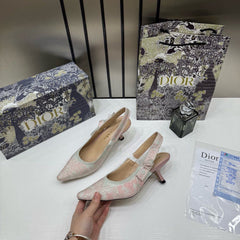 Dior JAdior SlingBack Pump Pink Grey With OriginalBox CarryBag Premium
