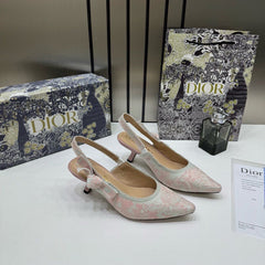 Dior JAdior SlingBack Pump Pink Grey With OriginalBox CarryBag Premium