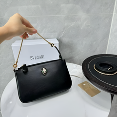 Bvlgari Serpenti Forever Clutch Black With OG Box & Dust Bag 837 Black