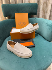 TOD'S Men Slip-ons Laceless Shoes Beige (Made in Italy)