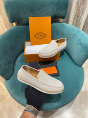 TOD'S Men Slip-ons Laceless Shoes Beige (Made in Italy)