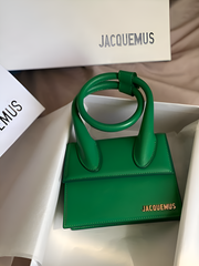 Jacquemus Le Chiquito Noeud Bag With OG Box Dust Bag & Extra Sling Belt (Green - 665)