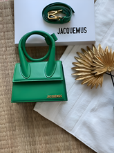 Jacquemus Le Chiquito Noeud Bag With OG Box Dust Bag & Extra Sling Belt (Green - 665)