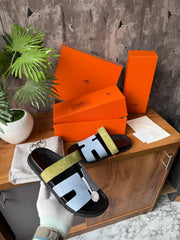 Hermes Chypre Premium Sandal Blue Black