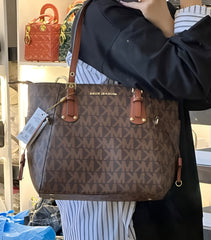 Michael Kors MK Voyager Tote Bag With Side Pocket & Dust Bag Coffee Brown 2003