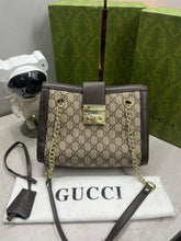 Gucci Padlock Medium GG Supreme Canvas Shoulder Bag Brown