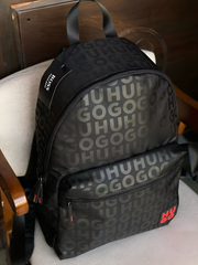 Hugo Boss Black Red Unisex Backpack With Dust Bag 8922 Black