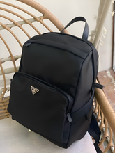 Prada Nylon And Saffiano Unisex Backpack P0966 Black With Dust Bag