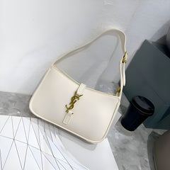 Ysl Saint Laurent White Leather Shoulder Bag With OG Box & Dust Bag 9032 White