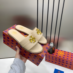 Tory Burch Eleanor Slide Flat Apricot With OG Box