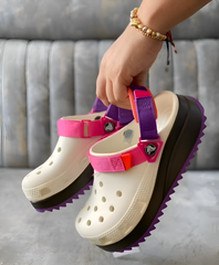 Crocs Classic Hiker Clogs White/Purple