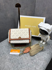 Michael Kors Freya Crossbody Bag With OG & Dust Bag 23013 Beige Brown