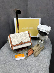 Michael Kors Freya Crossbody Bag With OG & Dust Bag 23013 Beige Brown