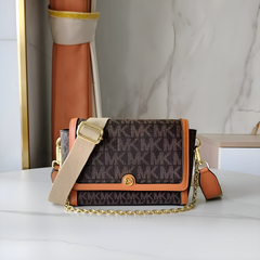 Michael Kors Freya Crossbody Bag With OG & Dust Bag 23013 Coffee Brown