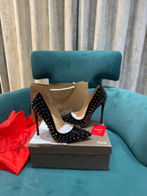 Christian Louboutin Pigalle Spikes Black Pointed Toe Heels For Women With OG Box Carry Bag & Dust Bag