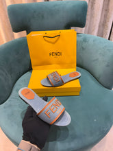 Fendi Blue Denim Washed Flats With OG Box & Carry Bag