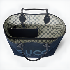 Gucci GG Totissima Supreme Reversible Denim Blue Tote Bag With Dust Bag 820481
