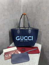 Gucci GG Totissima Supreme Reversible Denim Blue Tote Bag With Dust Bag 820481
