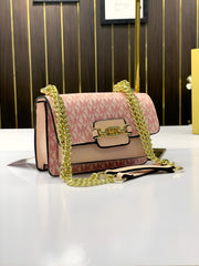 Michael Kors MK Heather Shoulder Bag With OG Box & Dust Bag (100836 Pink)