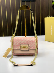 Michael Kors MK Heather Shoulder Bag With OG Box & Dust Bag (100836 Pink)