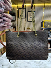 Michael Kors Teagan Large Logo Shoulder Bag With Dust Bag Coffee Brown 70198