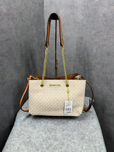 Michael Kors Teagan Large Logo Shoulder Bag With Dust Bag Beige Brown 70198