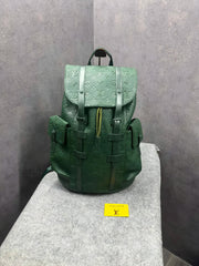 Louis Vuitton Christopher MM Backpack Military Green Premium Leather Unisex 41379